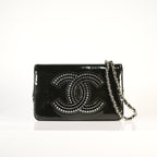 Chanel Shimmery Clutch with CC Bedazled Logo