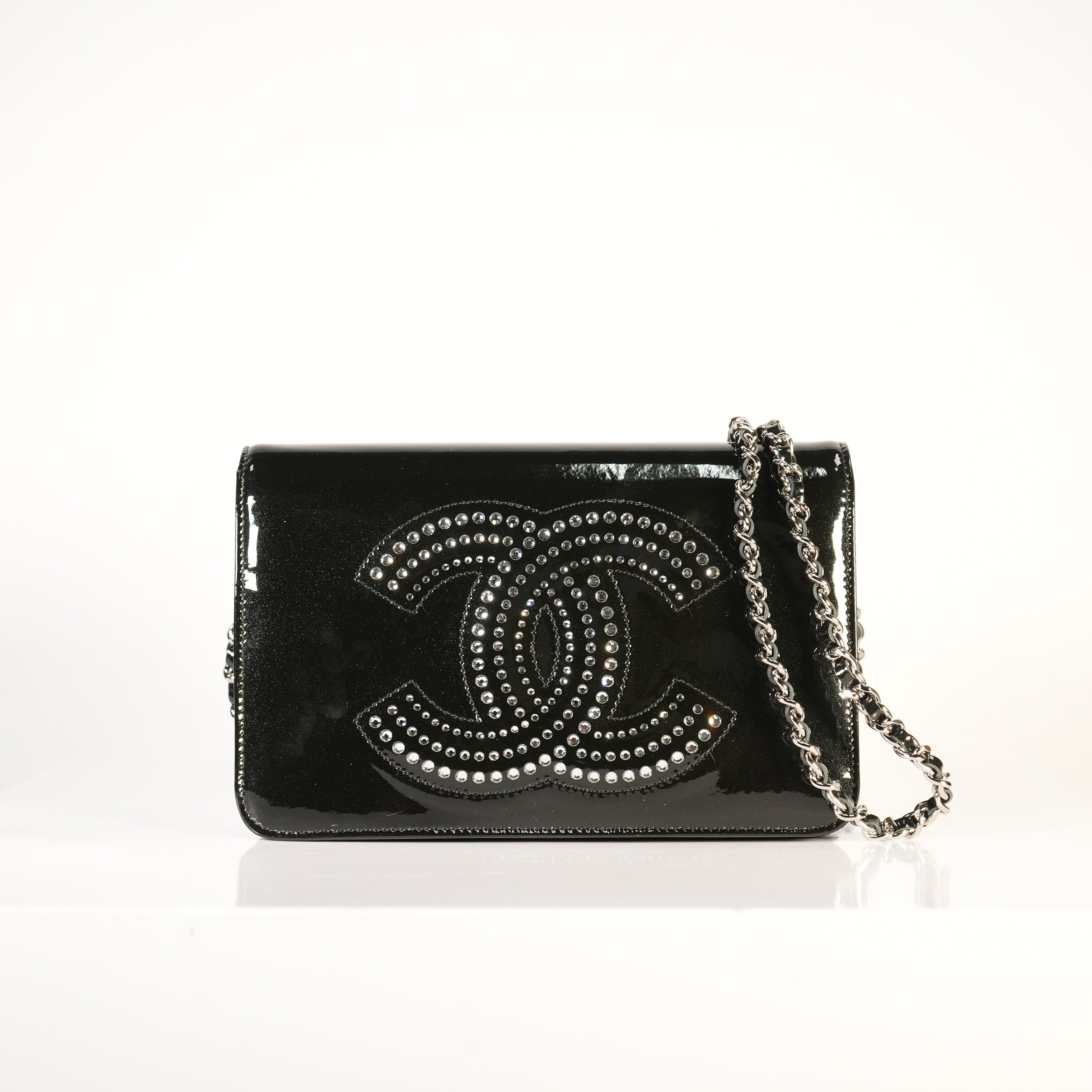 Chanel Shimmery Clutch with CC Bedazled Logo