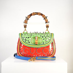 Gucci Runway Studded Bag Bamboo Top Handle
