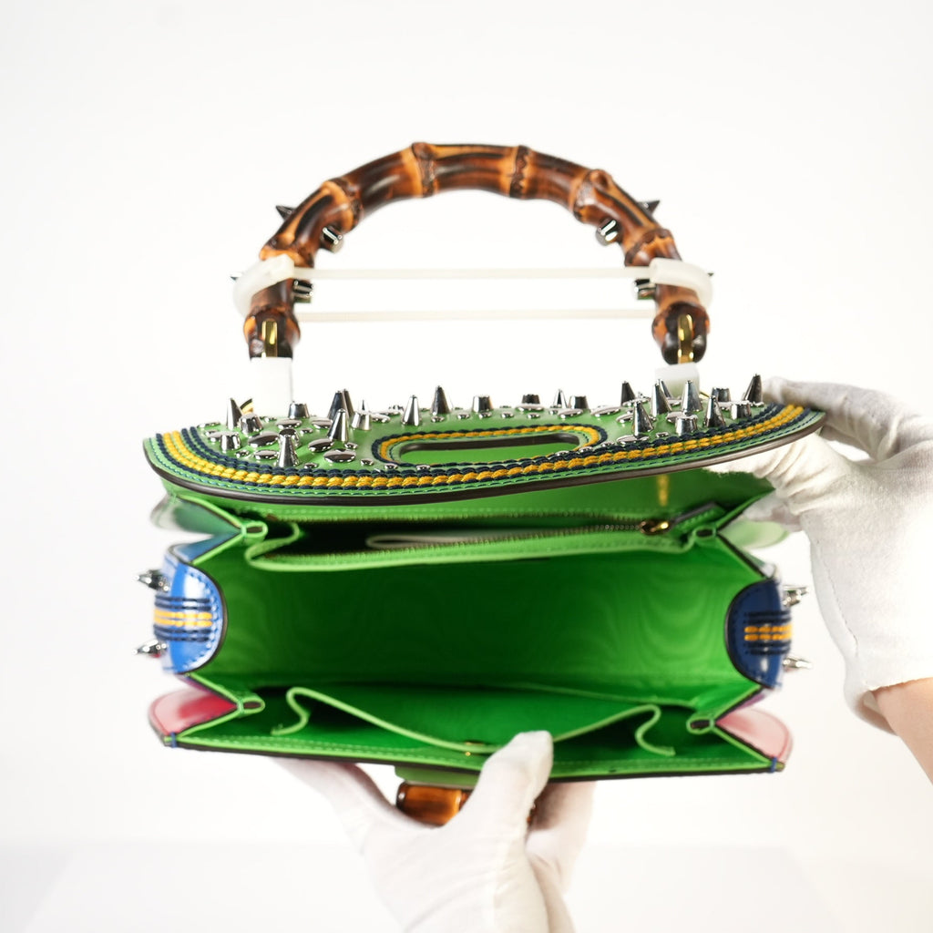 Gucci Runway Studded Bag Bamboo Top Handle
