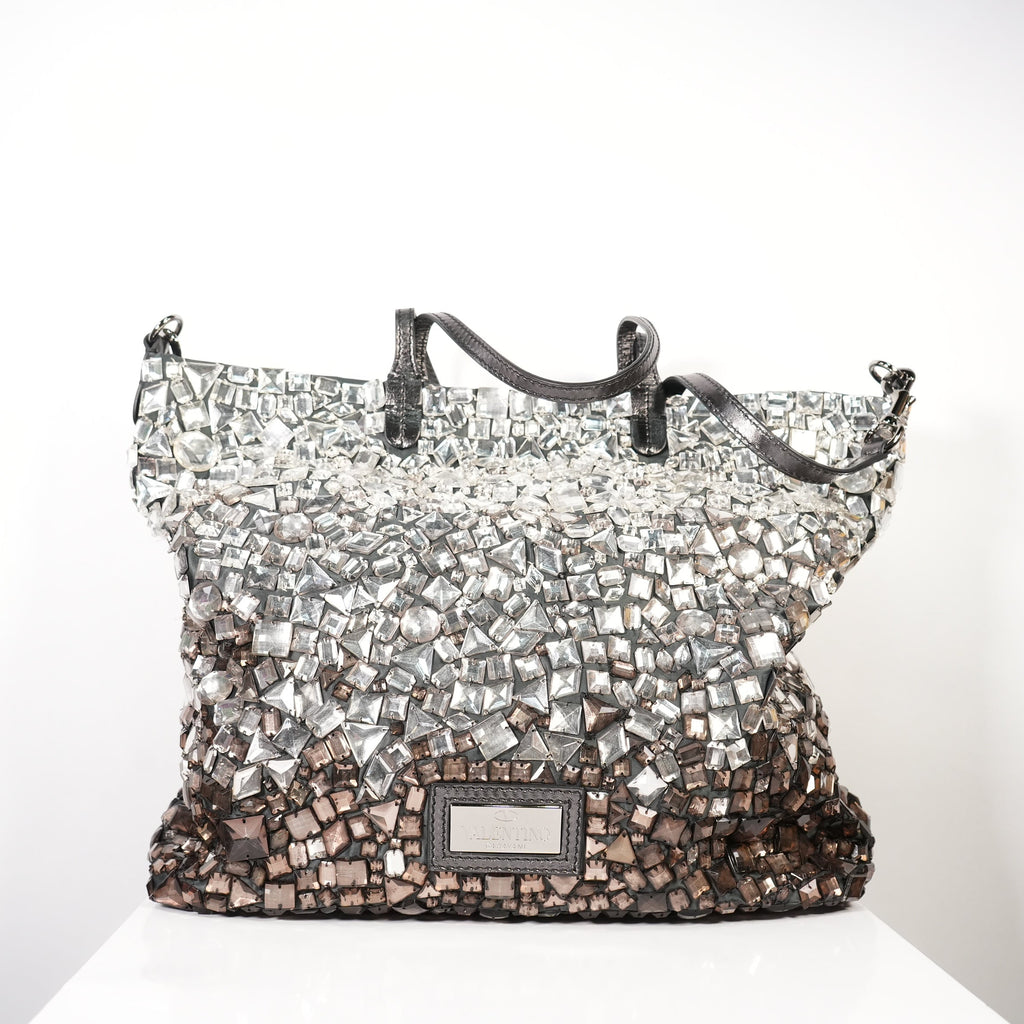 Valentino Crystal Vitelo Ombre Tote Bag w/ dust bag