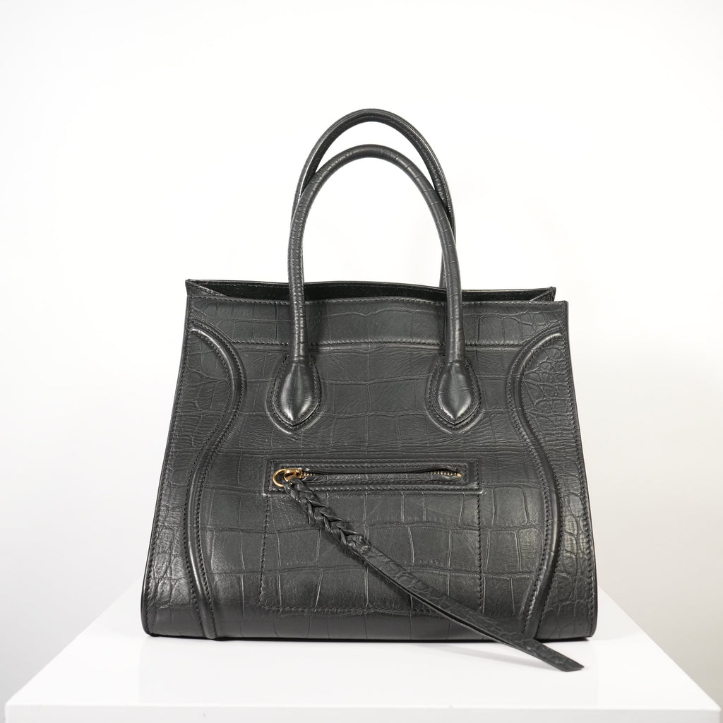 Celine Phantom Tote Black Crocodile