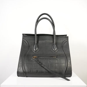 Celine Phantom Tote Black Crocodile