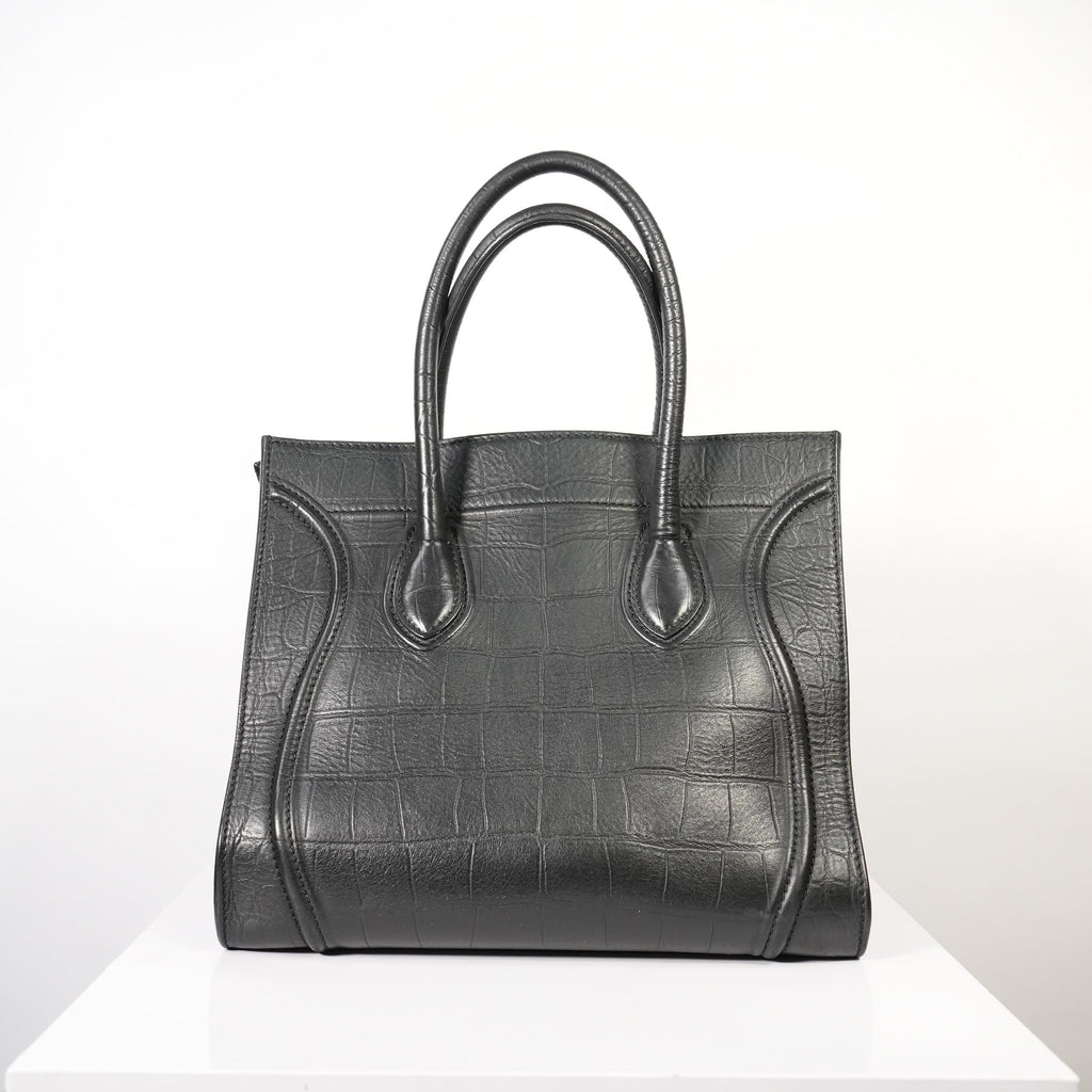 Celine Phantom Tote Black Crocodile