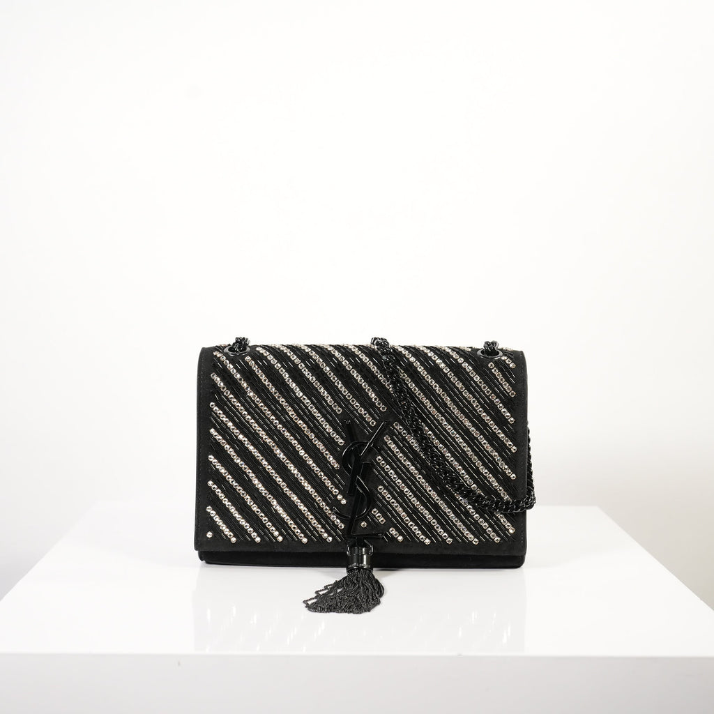 Saint Laurent Kate Chain Tassel Bag in black