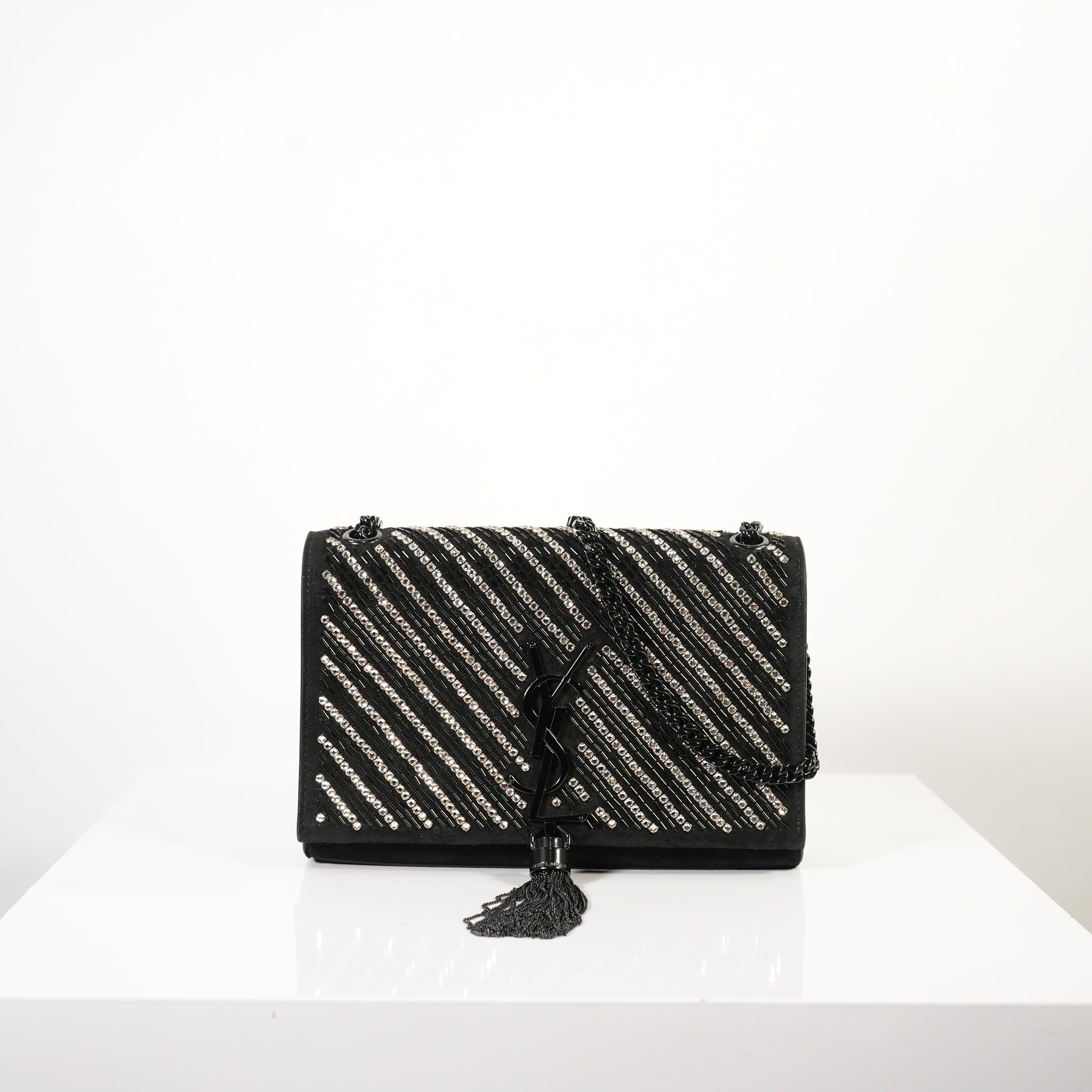 Saint Laurent Kate Chain Tassel Bag in black