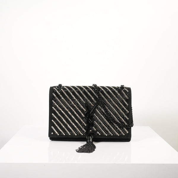 Saint Laurent Kate Chain Tassel Bag in black