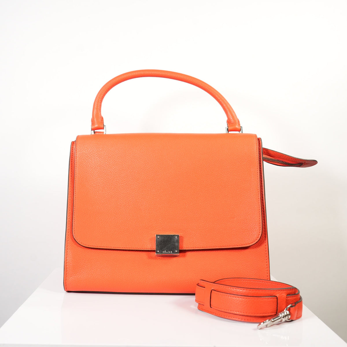 Celine Orange Cabas Tote Bag