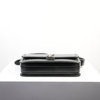 Yves Saint Laurent Black Leather Silver Hardware Crossbody Full Set