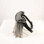 Miu Miu Nappa Crystal Fringe Belt Bag in black leather & crystal fringe (dustbag)
