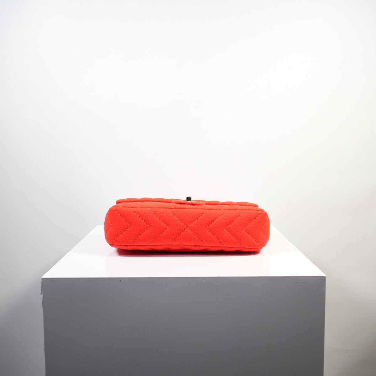 Chanel Red Quilted Jersey Medium Classic Single Flap