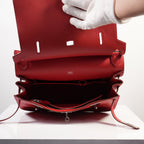Hermes Jypsiere 28 Bougainvillier Clemence Leather Crossbody Bag