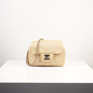 Chanel Beige Ultimate Stitch Mini Flap / Wallet on Chain (WOC)