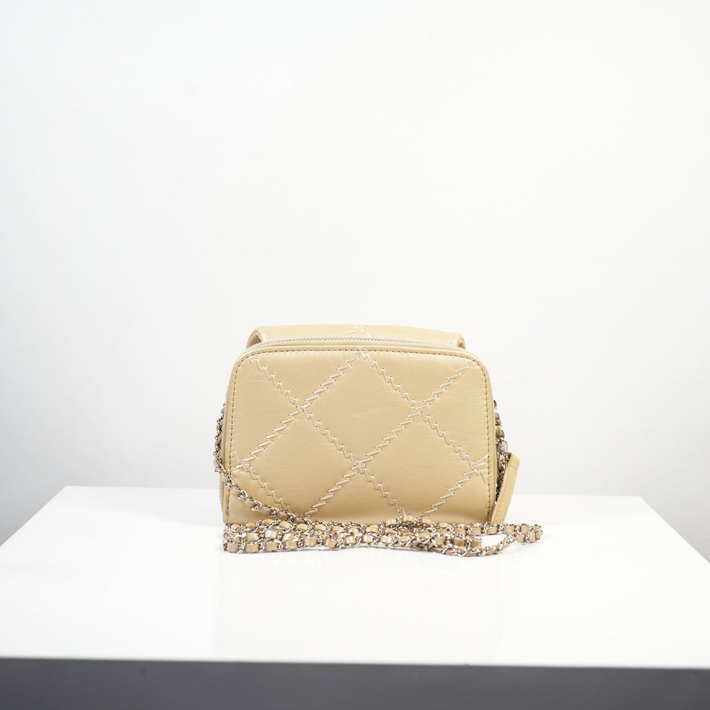 Chanel Beige Ultimate Stitch Mini Flap / Wallet on Chain (WOC)