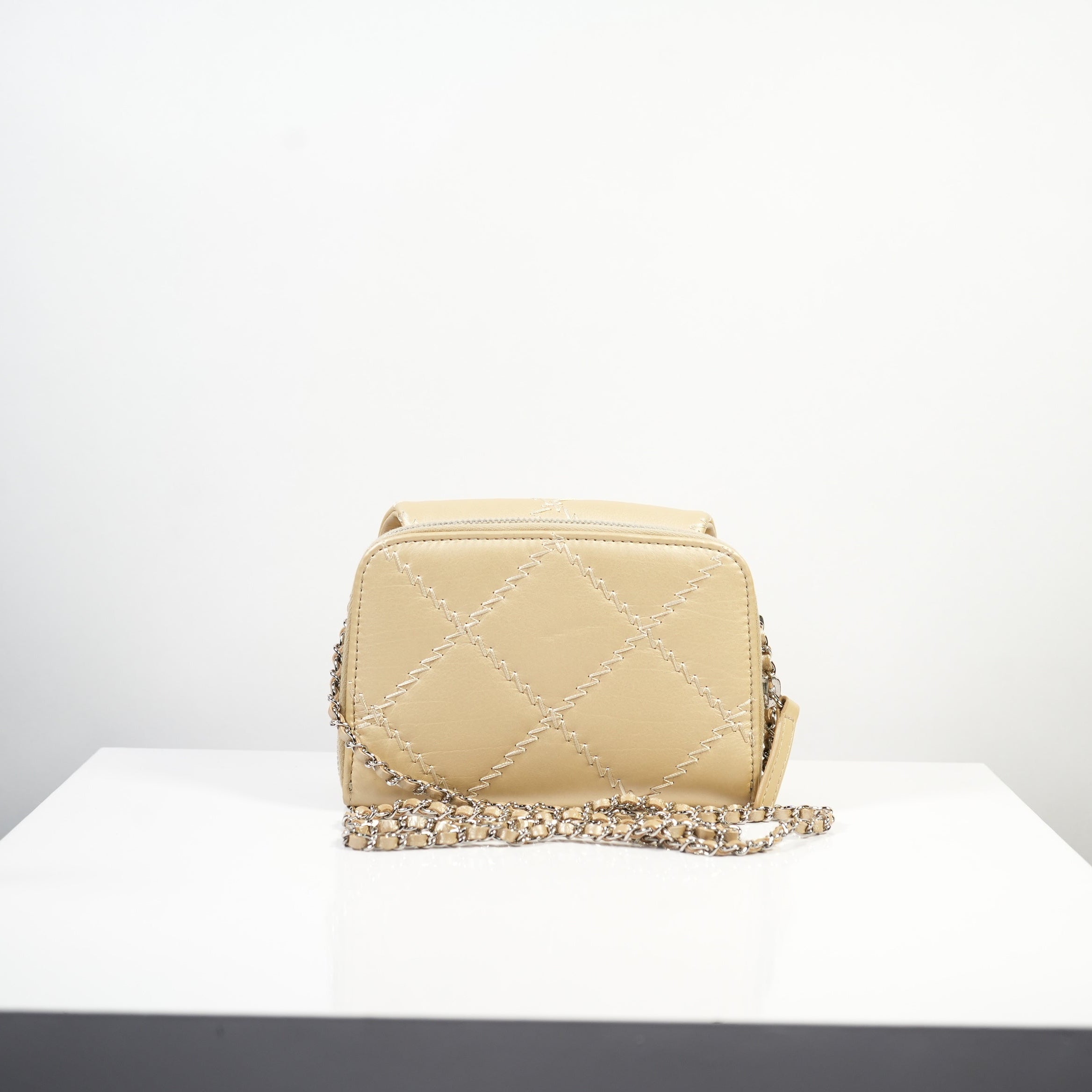 Chanel Beige Ultimate Stitch Mini Flap / Wallet on Chain (WOC)