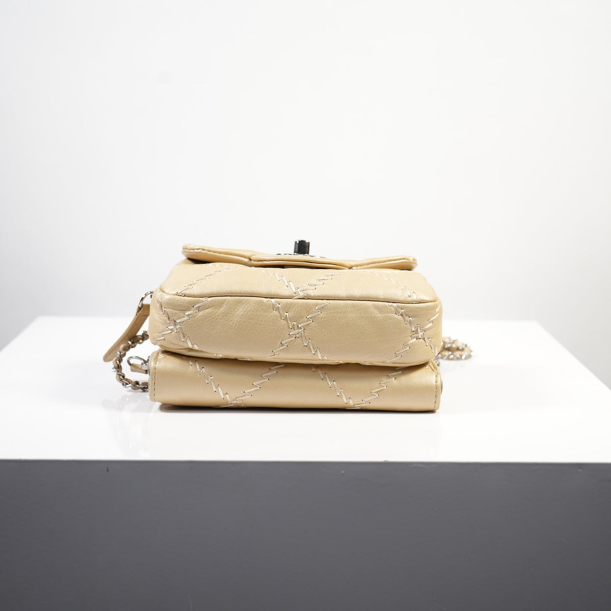 Chanel Beige Ultimate Stitch Mini Flap / Wallet on Chain (WOC)