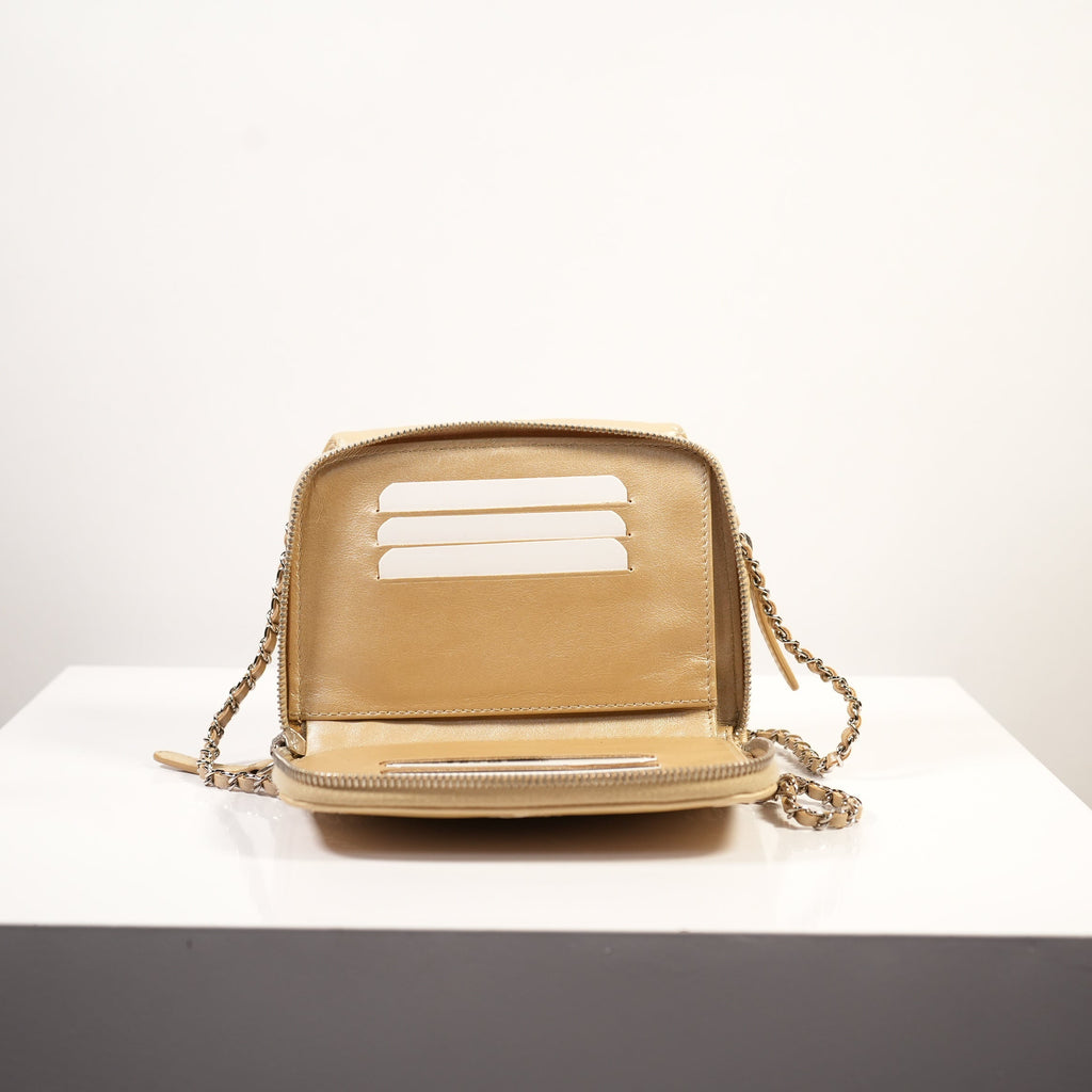 Chanel Beige Ultimate Stitch Mini Flap / Wallet on Chain (WOC)