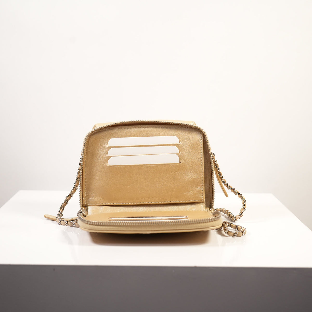 Chanel Beige Ultimate Stitch Mini Flap / Wallet on Chain (WOC)