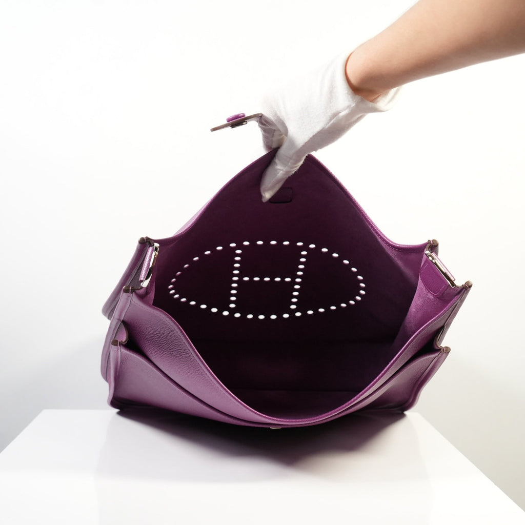 Hermes Evelyne ||| 33 Crossbody Bag in Anemone purple (Epsom) (GM) (dustbag)