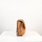 Chanel Tan/Brown Quilted Lambskin Leather Chain Around Mini Messenger Bag