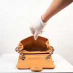 Chanel Tan/Brown Quilted Lambskin Leather Chain Around Mini Messenger Bag