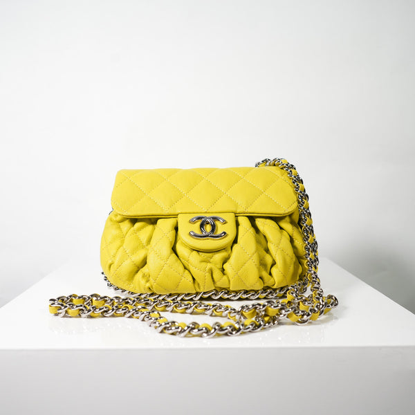 Chanel Mini Chain Around Messenger Bag in Neon Green Lambskin (2012)