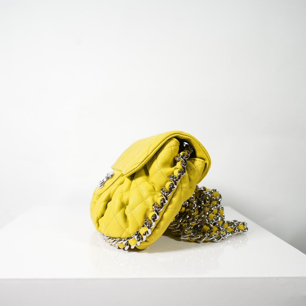 Chanel Mini Chain Around Messenger Bag in Neon Green Lambskin (2012)