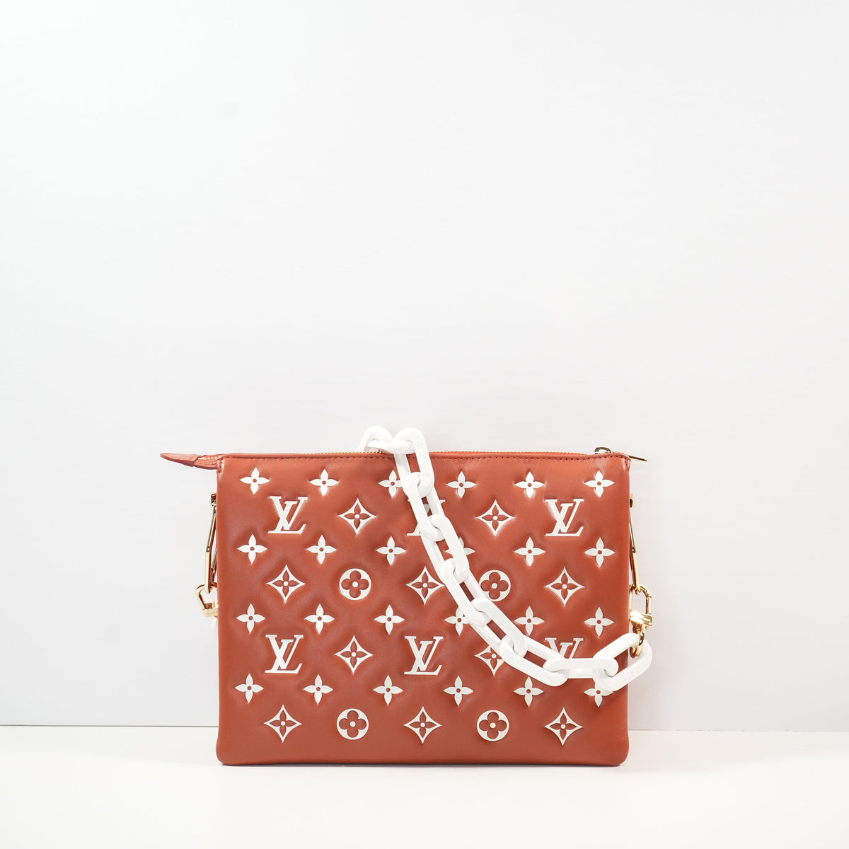 Louis Vuitton Coussin PM (Full Set) in Terracotta Monogram Embossed Lambskin (2 straps