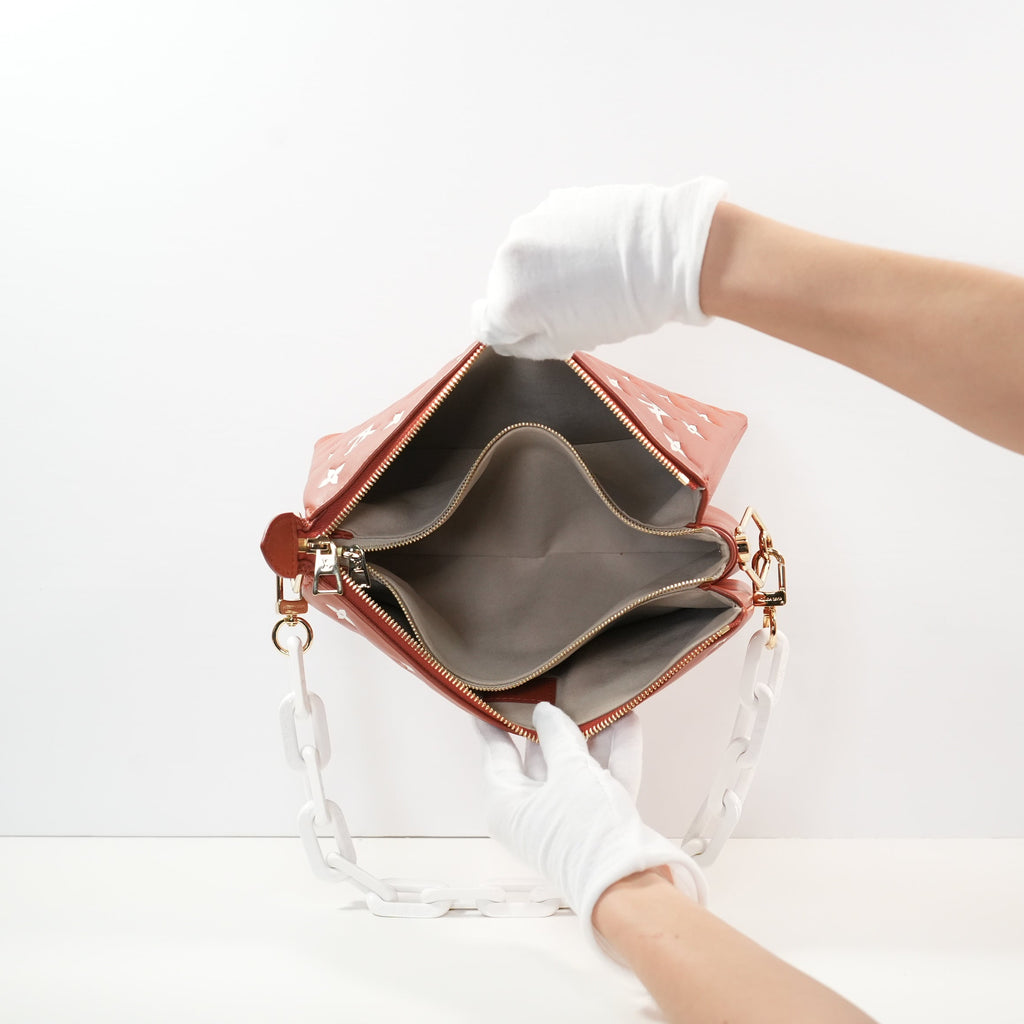 Louis Vuitton Coussin PM (Full Set) in Terracotta Monogram Embossed Lambskin (2 straps