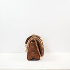 Louis Vuitton GO-14 MM Malletage Brown Leather Bag Twist Lock (Full Set)