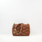 Louis Vuitton GO-14 MM Malletage Brown Leather Bag Twist Lock (Full Set)