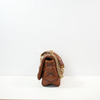 Louis Vuitton GO-14 MM Malletage Brown Leather Bag Twist Lock (Full Set)
