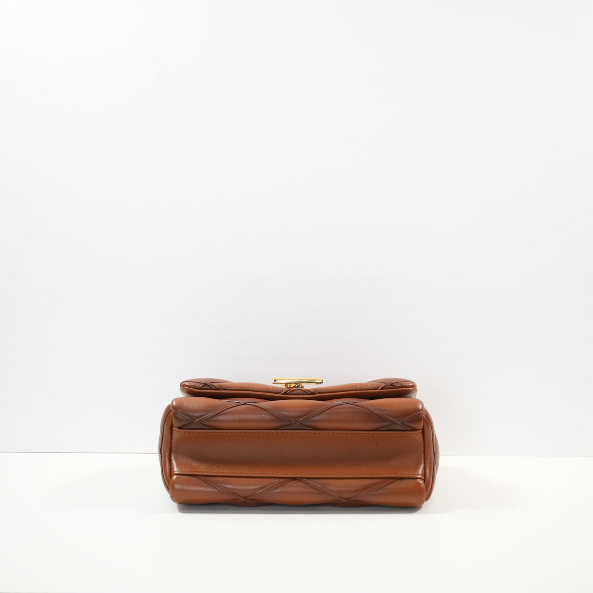 Louis Vuitton GO-14 MM Malletage Brown Leather Bag Twist Lock (Full Set)