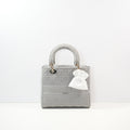 Christian Dior Grey Lady Dior Embroidered Canvas w/ Dust Bag