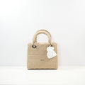 Christian Dior Biege Lady Dior Embroidered Canvas w/ Dust Bag