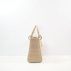Christian Dior Biege Lady Dior Embroidered Canvas w/ Dust Bag