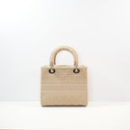 Christian Dior Biege Lady Dior Embroidered Canvas w/ Dust Bag