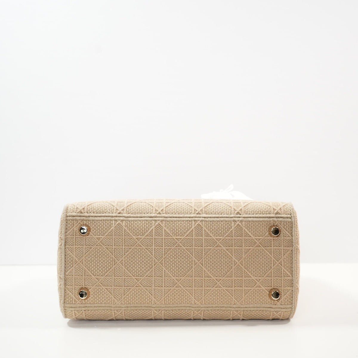 Christian Dior Biege Lady Dior Embroidered Canvas w/ Dust Bag