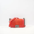 Chanel Vibrant Red Rare Galuchat (Stingray) Boy Bag