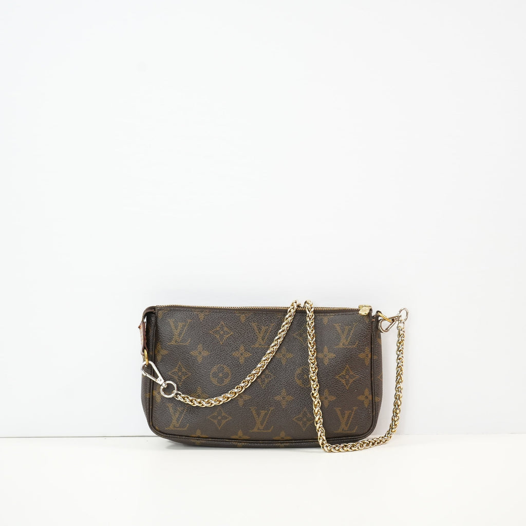 Louis Vuitton Pochette Brown Monogram Accessories (not original chain)