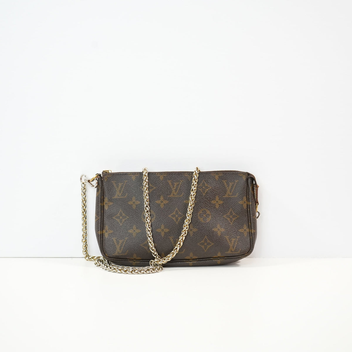 Louis Vuitton Pochette Brown Monogram Accessories (not original chain)