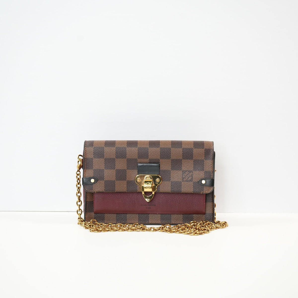 Louis Vuitton Damier Ebene Vavin Wallet on Chain Crossbody (w/ box)