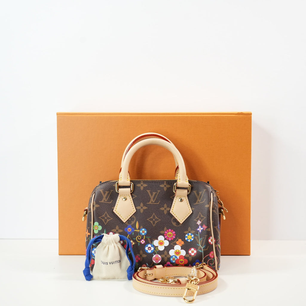 Louis Vuitton x Takashi Murakami Speedy Bandouliere 20 Full Set