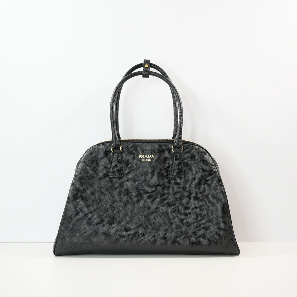 Prada Saffiano Lux Promenade Bag In Black Saffiano Leather (Dustbag)