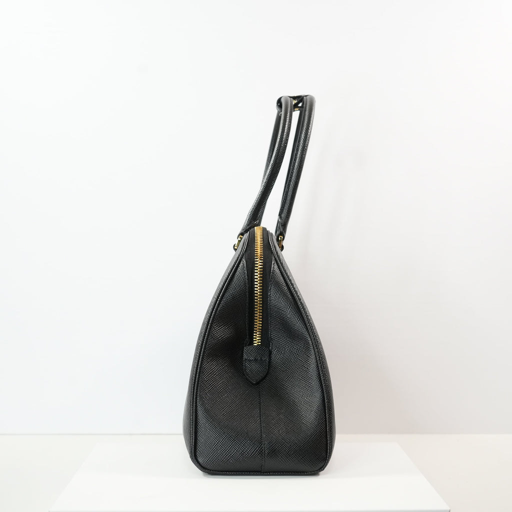 Prada Saffiano Lux Promenade Bag In Black Saffiano Leather (Dustbag)