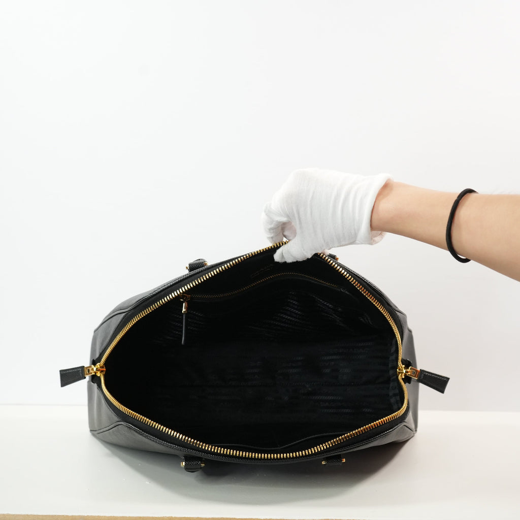 Prada Saffiano Lux Promenade Bag In Black Saffiano Leather (Dustbag)