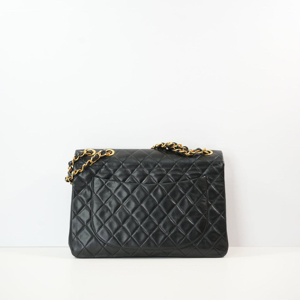 Chanel Black Quilted Lambskin XL Maxi Flap Bag