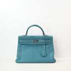 Hermes Kelly 35 Retourne Blue Jean Togo Leather (J/2006)