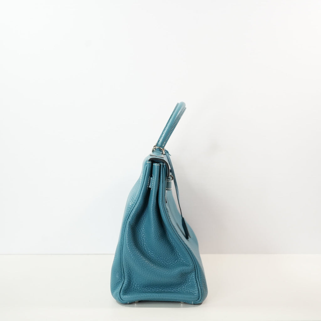 Hermes Kelly 35 Retourne Blue Jean Togo Leather (J/2006)