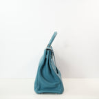 Hermes Kelly 35 Retourne Blue Jean Togo Leather (J/2006)